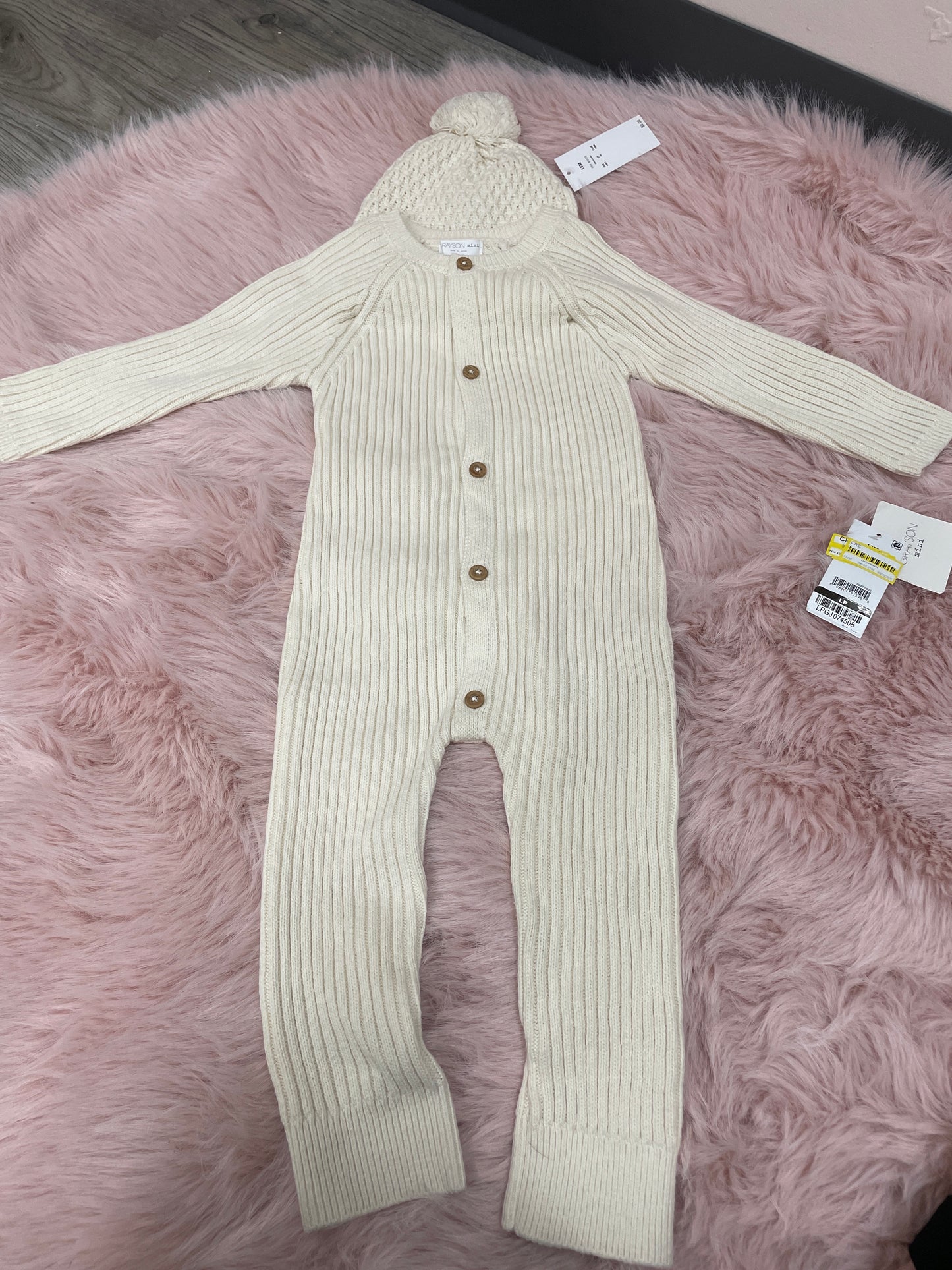 grayson mini Winter Set 3-6m knit cream
