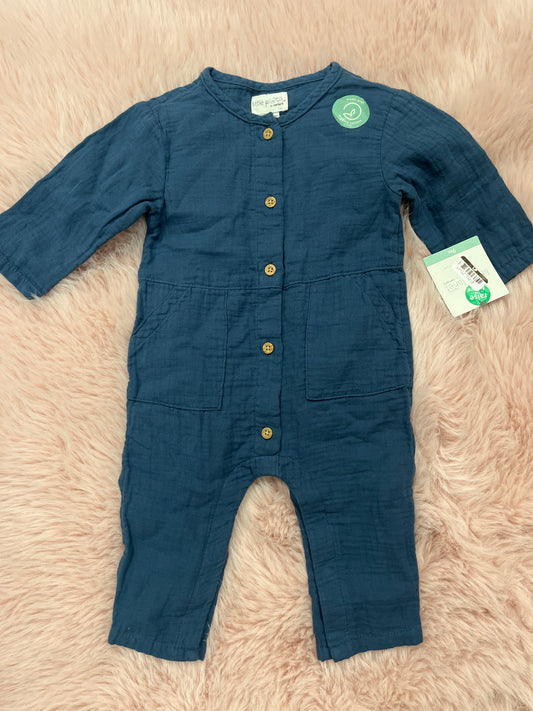 little planet Winter One-Piece 9m blue linen