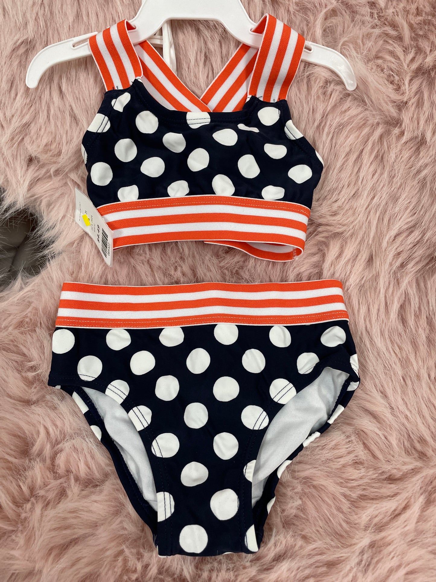 Dark Blue Polka Dot Swim, 2t