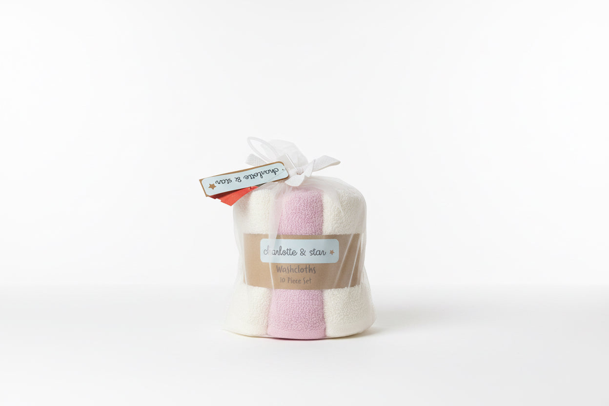 Charlotte & star Baby Shower os wash cloth set