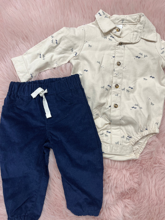 carters Spring Set 12m cream mountain set