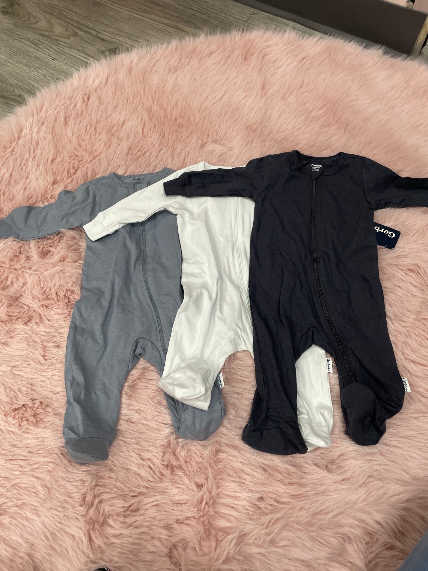 Gerber Baby Pj 3pc 0-3m Blue/White