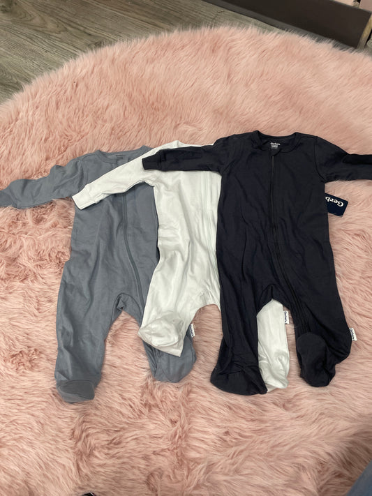 Gerber Baby Pj 3pc 0-3m Blue/White