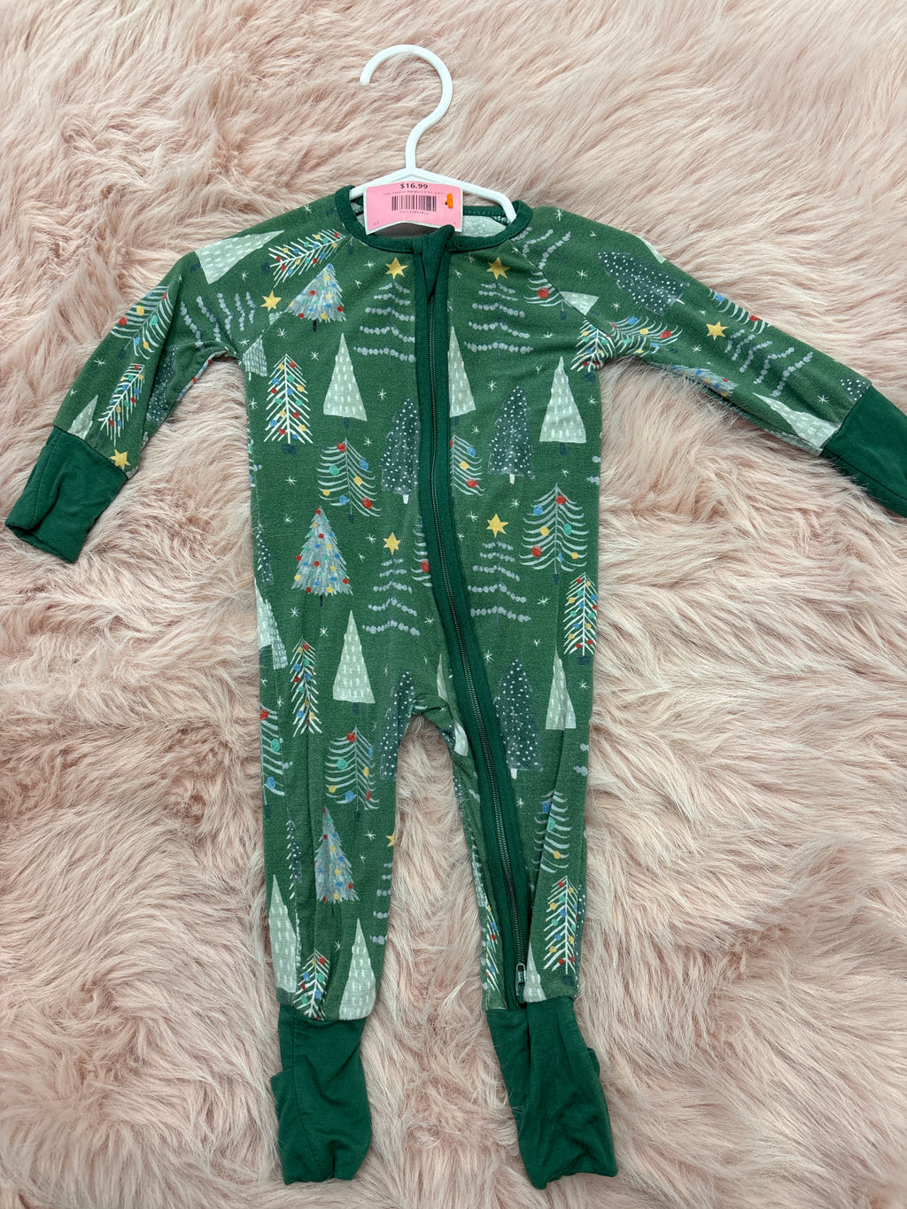little sleepies Bamboo 0-3m green