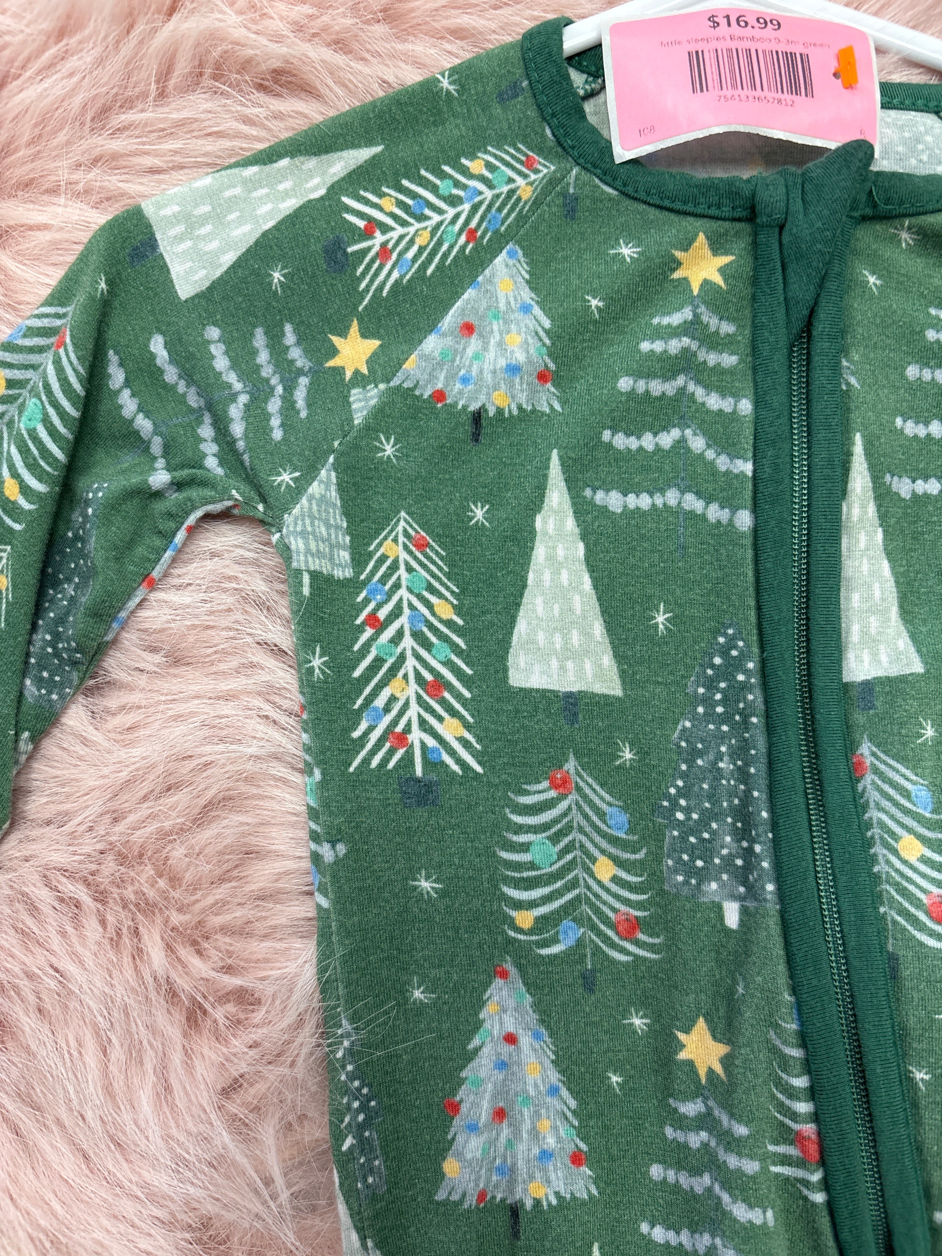 little sleepies Bamboo 0-3m green