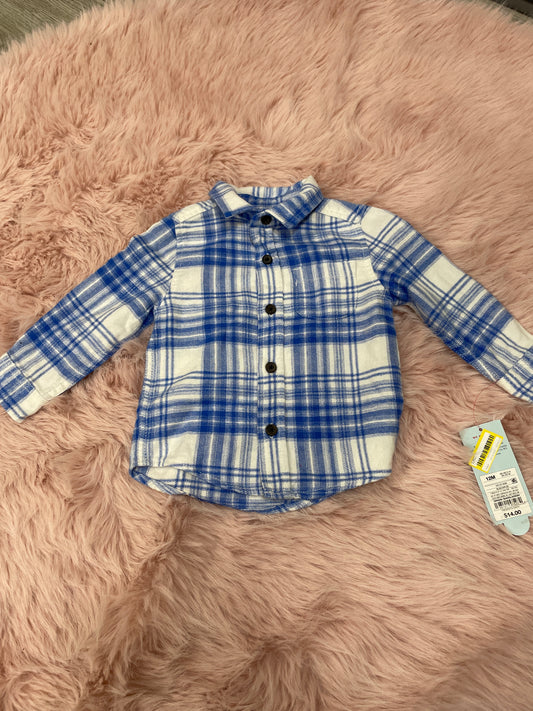 Cat and Jack Winter Top 4t Blue/White Plaid