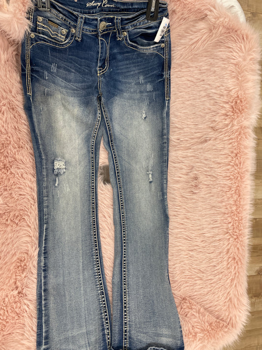 sexy couture Women's Pant 7 blue flare