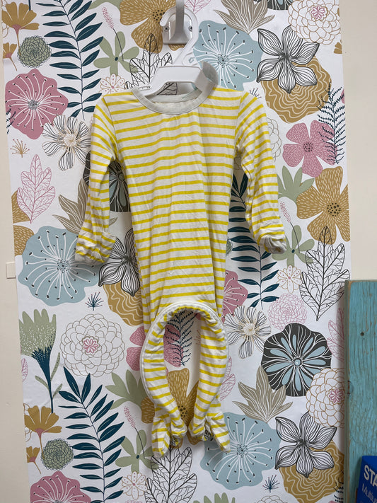 yellow striped footie
