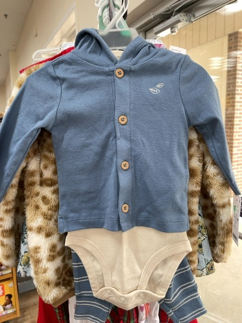 blue  3 piece, 6m