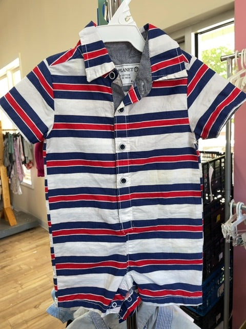 free planet striped polo one-piece