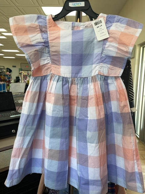 pink  plaid dress, 4t