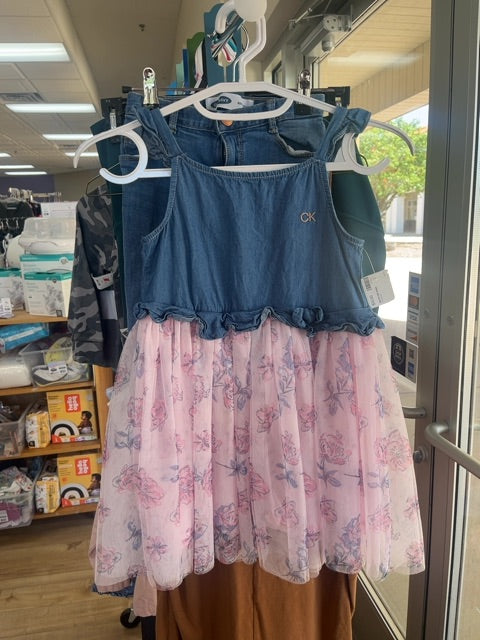 calvin klein denim top dress (size: m(7-8))