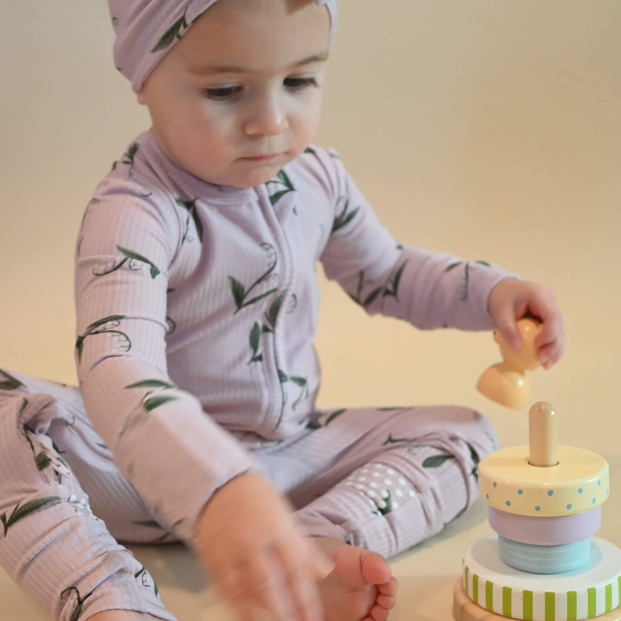 Ribbed Lilies Zip Romper