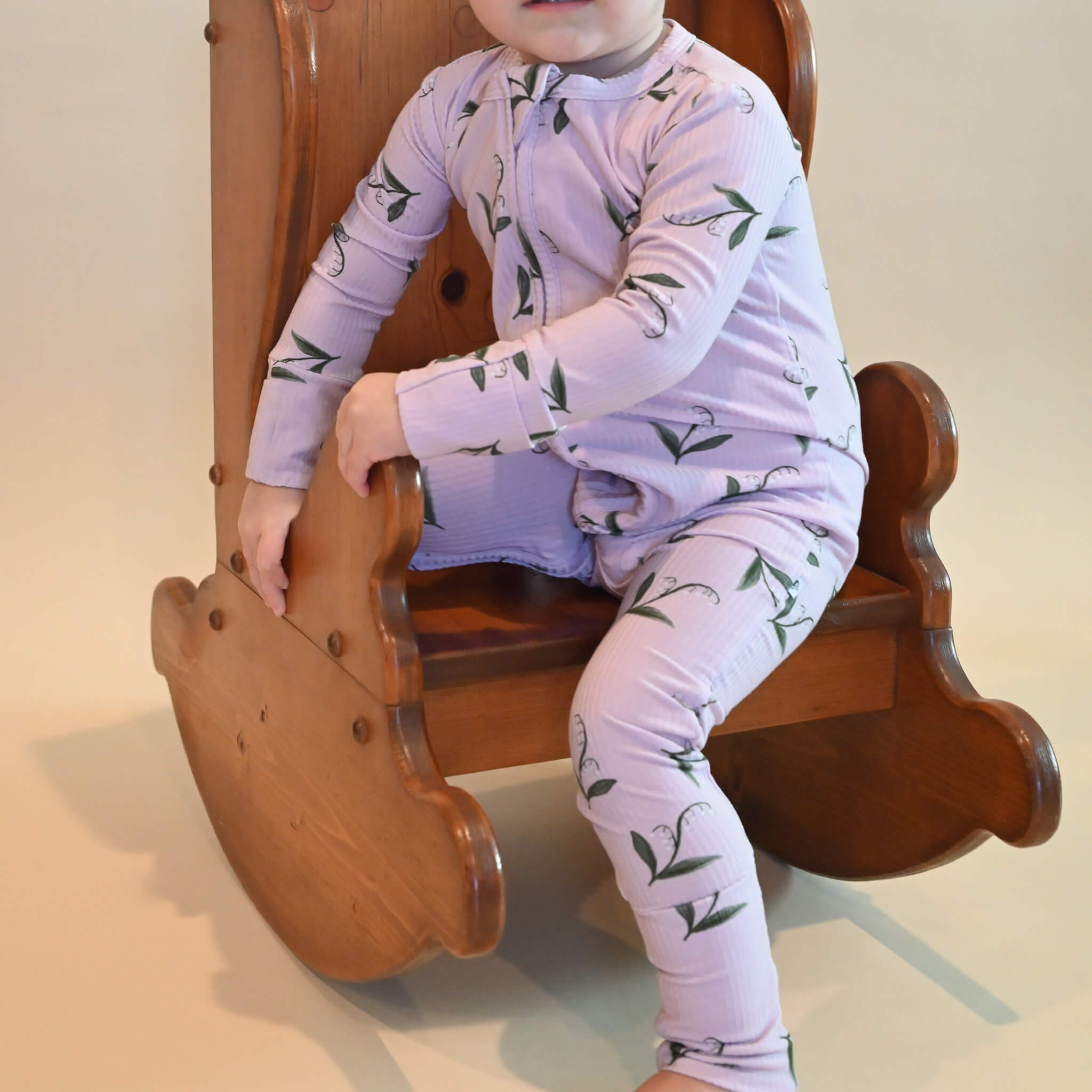 Ribbed Lilies Zip Romper