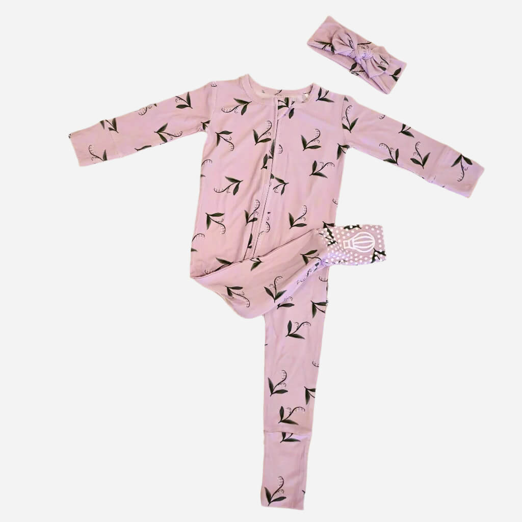 Ribbed Lilies Zip Romper