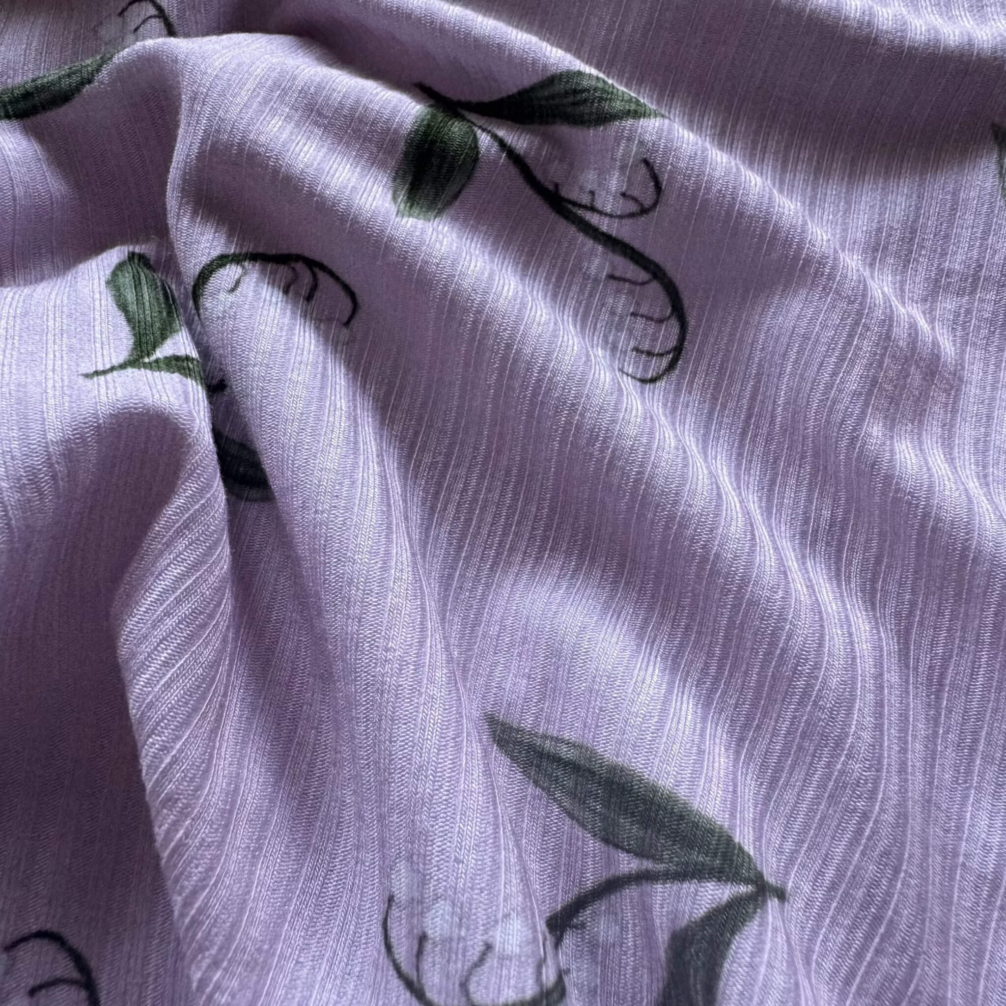 Ribbed Lilies Two-Piece Pajamas